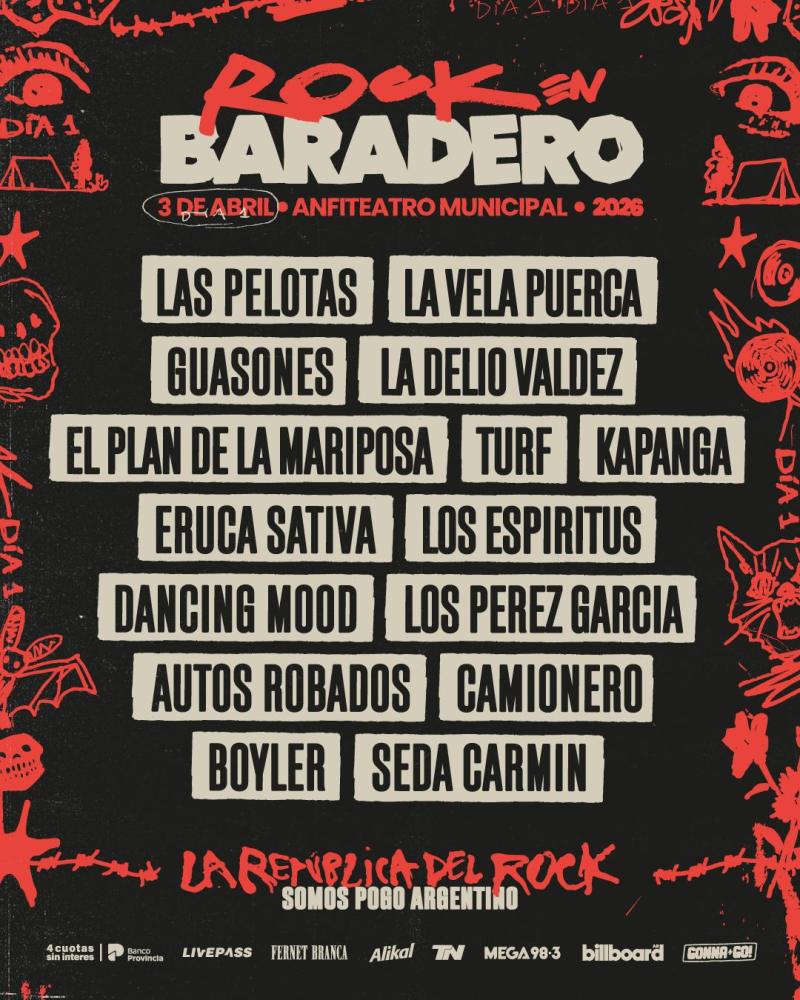 Rock en Baradero 2026: lineup por día, abonos, precios y todo lo que tenés que saber